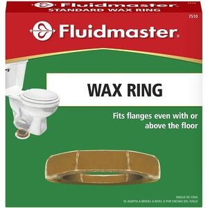Standard Toilet Bowl Wax Ring Fluidmaster 7510  3-In & 4-In Waste Lines 2 Prks.